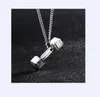 Personality Titanium Barbell Pendant Necklace Fashion Men Women Dumbbell Sport Necklaces Jewelry Rose Gold Silver Black