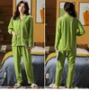 Printemps 5XL 7XL Pyjama à manches longues Plus Taille Vêtements de nuit Vêtements de nuit Vêtements de maison Casual Chemise de nuit Pyjama Homewear 210809