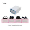 6 PCS Chaussures Épaissies Flip Transparent Tiroir Cas Boîtes En Plastique Organisateur Empilable Boîte À Chaussures De Stockage Shoerack Y200628 Y200709