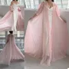 2021 rose vêtements de nuit de maternité veste une pièce pour Photoshoot Tulle à volants grande taille pyjamas fête chemises de nuit sur mesure robes de grossesse sous-vêtements