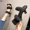 Sandálias mulheres escorregam em slides moda marca couro tecer feminino ao ar livre casual flip flops zapatillas mujer