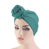 Gros femmes grande fleur Turban fête de mariage bonnet élégant casquette tête Wrap Stretch cheveux longs écharpe foulard Turban cravate