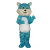 Prestanda Blue Cat Mascot Kostymer Halloween Fancy Party Dress Cartoon Character Carnival Xmas Påsk Reklam Födelsedagsfest kostym outfit