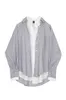 Fałszywy Dwa Koszula Damska Damska Z Długim Rękawem Jesień Łączenie Luźne Top Coat Plus Size Topy Koreańska odzież mody 210615