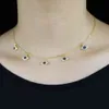 Two Tone Gold Color High Quality Cubic Zirconia Women Jewelry Lucky Turkish Evil Eye Charm Choker Necklace