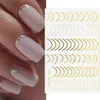 3D Lignes Nail Stickers DIY Or Rose Métal Stripe Lines Lettres Stickers Courbe Nail Art Sliders Décorations Auto-Adhésives Manucure