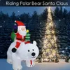 Giant Opblaasbare Santa Claus Rijden Polar Bear 6ft Kerst Opblaasbaar Schudden Hoofd Pop Indoor Outdoor Tuin Kerstmis Decoratie H1020