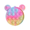 Toys Coins Purse Colorful Push Bubble Sensory Squishy Stress Reliever Autism behöver anti-stress regnbåge vuxna leksak små väskor för barn2136296