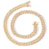 RQ iced out cuban chain Alloy Rhinton 9mm Cuban Link Chain Necklace Bracelets Cheap Rapper Jewelri cadenas de oro260x