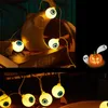 3/1.5 M Halloween Interior Decoration Eyeball Pattern String Lights LED Ghost Festival Funny Horror Lanterns Battery Box String