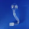 Clear Pyrex 10mm Male Glass Oil Burner Pipe Hookah Bent for Bong Nail Burning banger rig