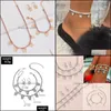 Earrings & Necklace Jewelry Sets Trendy Butterfly Pendant Set Bracelet For Girfriend Wife Colorf Butterfles Romantic Gifts A5Ke Drop Deliver