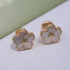 Stud New Models In Blossom Earrings S925 Full Body Sterling Silver Rose Gold Inlaid Luxury Jewelry R230619