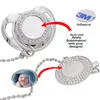 1pc Personalizar personalizar el chupete de bling de sublimación con clip Collar Cristales Favor de fiesta para el recuerdo del bebé Brithday Regalo Cy30