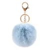 8cm Imitate Rabbit Fur Ball Keychain Pom Pom Car Handbag Keychains Decor Fluffy Faux Rabbit Fur Key Ring Bag Accessories