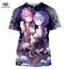 Sonspee anime 3d print hip hop t-shirt kvinnor loli spel sommar mode re noll rem t-shirt harajuku skjorta homme tshirt topp tee x0621