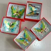 Cloisonne Enamel Filigree Colorful Butterfly Pendants Ornaments Home Decorations Christmas Tree Hanging Decor Charms Gift with Box