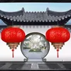 Chińska owcza skóra okrągła czerwone latarnie na wiosenne festiwal dekoracji
