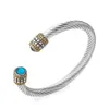 Marlary Wholale Personality Stainls Steel Cuff Unisex Bangle Cable Wire Bracelet1551294