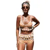 Sexy Bikini Mulher Swimwear Parte Piscina Party Swimsuit Backless Mulher Sling Printing Roupas Primavera Banho Roupa Verão Cool Wading Sports Resipiente confortável