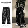 Men's Jeans Men Korean Harajuku Graphic Printed Baggy Straight 2022 Mens Hip Hop Streetwear Loose Denim Pants Male Fashions Joggers Drak22
