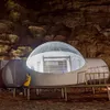 Anpassad uppblåsbar bubbelkupoltält med badrum och inträde glampande transparent sfär Bubble El Family Camping igloo Livin2458