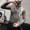 Chemise décontractée hommes robe d'affaires formelle chemises mode imprimé à manches longues Slim Fit bureau Social Blouse Chemise Homme 210527