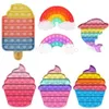 DHL Shipping Toys Tie Dye Rainbow Push It Bubble Antistress Toys Anti-Stress мягкие сенсорные подарки многоразовые игрушки сжигание с сожалением.