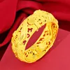 Hot Wedding Bransoletka Dragon and Phoenix Bransoletka 18K Żółty Złoto Wypełnione Tradycyjne Moda Damska Biżuteria Prezent