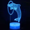 Sterownik zdalny / dotykowy 3D LED Light Light Delphin Color Color Zmiana dla dzieci Prezent 30