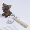 Wholesale Mini Baseball Keychains for Men Wooden Bat and Ball Pendant Key Ring Handiwork Sports Souvenir 12g