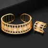 Orecchini Collana Missvikki Super Fine Luxury African Nigerian Wide Bangle Set di anelli Set di gioielli per le donne Matrimonio Brincos Para As Mulhere