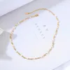 Hängsmycke Halsband UER Unik Cultured Pearl Basic Choker Choker för Kvinnor Easy-Matching Gold Color Alloy 2021 Mode Smycken