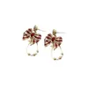 Simple Christmas style Bow earrings women Alloy Korean version Festive & Party Supplies