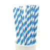 Bionedbrytbara Stripes Paper Straws Rosa Blå Gula Stripes Dricker Straws Bröllop Födelsedagsfest Dekoration Baby Shower Kids