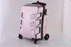 Suitcases Creative Scooter Rolling Luggage Casters Wheels Suitcase Trolley Men Travel Duffle Aluminum Carry On