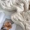 REGINA Brand Fluffy Leaves Chunky Knit Blanket Cozy Decorative Bedspread On The Bed Sofa Weighting Hand-Made Wool Blanket Throws