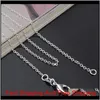 1 mm 925 Sterling Silver Chains sieraden Diy Fashion Women Gifts Link Rolo-ketting kettingen met kreeftenklimp 925 stempel 16 18 24-30 Q4i DV9NJ