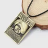 HSIC 8 Styles Anime One Piece Dog Tag Card Pendant 3D Zoro Ace Wanted Necklace Rope Chain Bronze Men Jewelry Collar