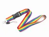 25mm szerokość Rainbow paski do telefonów komórkowych smycze na szyję na klucze dowód osobisty uchwyt USB do telefonu komórkowego lina do powieszenia taśmy 10 sztuk