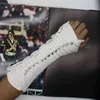 Black and white texture punk cotton adjustable arm guard gloves show party H08181370498