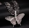 Duży rozmiar Butterfly Wisiorek Urok 5mm 70 cm Prezent Cuban Chain Hip Hop Naszyjnik Rapper Rock Men Kobiety Biżuteria