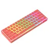 Mini 60 Clavier de jeu mécanique PBT Pudding Keycap Bluetooth 50 Rainbow 1000mAH IOS Android Windows ou Mac Pink62478354110072