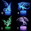 2021 Multi Styles LED Base Table Night Light 3D Illusion Lamp Dinosaur 4mm Acrylic Lights Panel RGB med fjärrkontroll