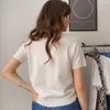 GIGOGOU Solidna koszulka damska z krótkim rękawem Koreański styl Slim Basic Cotton Tshirt Top Odzież damska Wiosna Lato T Shirt Femme 220307