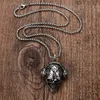 Antique Argent En Acier Inoxydable Tête De Mort Casque Pendentif Rétro Punk Hommes Collier Tête De Fantôme Écouter De La Musique Style Hip-Hop Bijoux