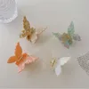 Butterfly Model Haarklemmen voor Vrouwen Scrunchies Paardenstaart Waskleding Klauw Clips Azijnzuurlegering Dierlijke haarspelden Haaraccessoires Koffie Wit