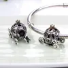 Authentischer europäischer Aschenputtel-Kürbiskutschen-Charm aus 925er-Sterlingsilber mit Goldkrone, passend für Original-Pandora-Charm-Armband Q0531