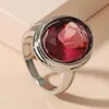 Bröllopsringar Vintage Zircon Women's Ring Fashion Shell Acrylic For Women Luxury Colorful Gem Jewelry Glass Finger Accessories
