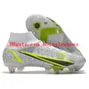 Mens High Ankle Soccer Shoes Mercurial Superfly VIII Elite SG PRO Anti Clog Cleats Neymar Cristiano Ronaldo CR7 Football Boots